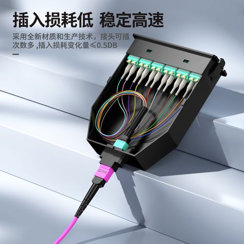 mpo-mpo光纤跳线 24芯万兆多模om4跳纤 30米 电信级40g/100g光模块