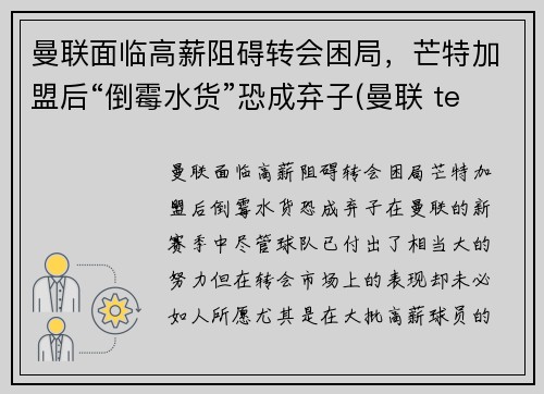 曼联面临高薪阻碍转会困局，芒特加盟后“倒霉水货”恐成弃子(曼联 team)