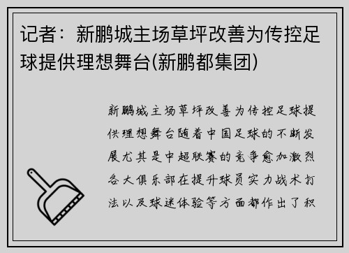 记者：新鹏城主场草坪改善为传控足球提供理想舞台(新鹏都集团)
